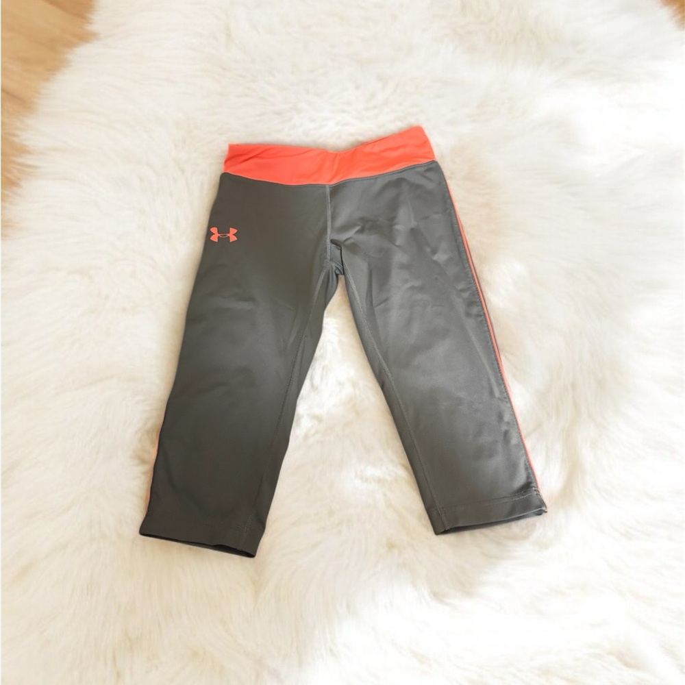 Under Armour Kids' Charcoal and Coral Leggings